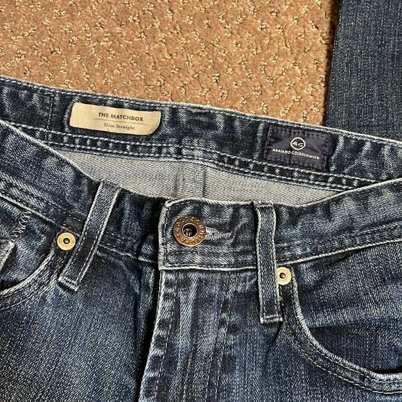 AG Adriano Goldschmied slim straight dark jean | size 28x34 - Picture 7 of 9